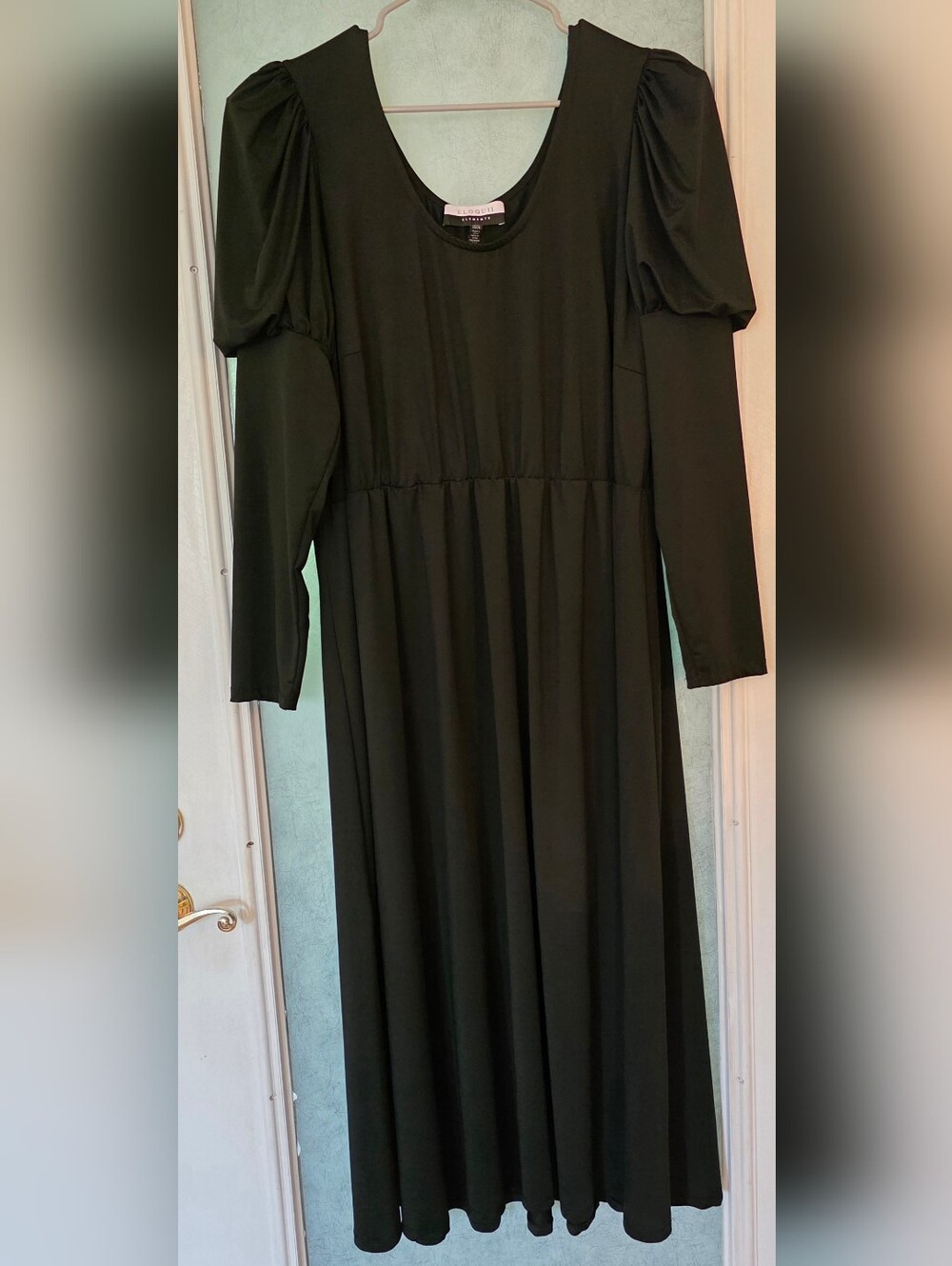 ELOQUII Elements Women's Plus Size Puff Sleeve Midi Dress